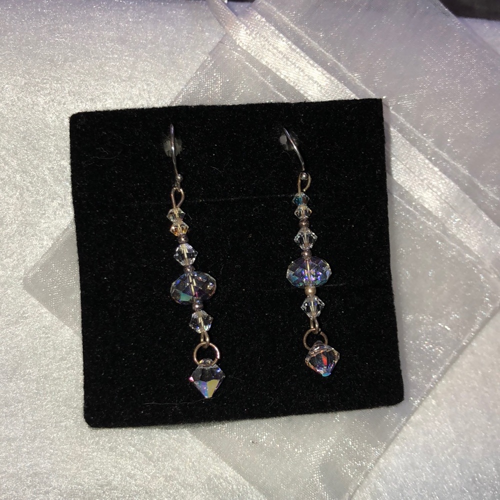 Handmade crystal drop earrings